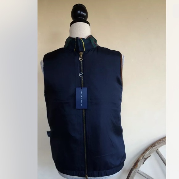 RALPH LAUREN Reversible Tartan Plaid Crest Equestrian Silk Picture S NEW! RARE!! - Picture 11 of 12